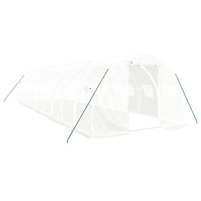 Greenhouse With Steel Frame White 30 M² 10x3x2 m Tonnbpt