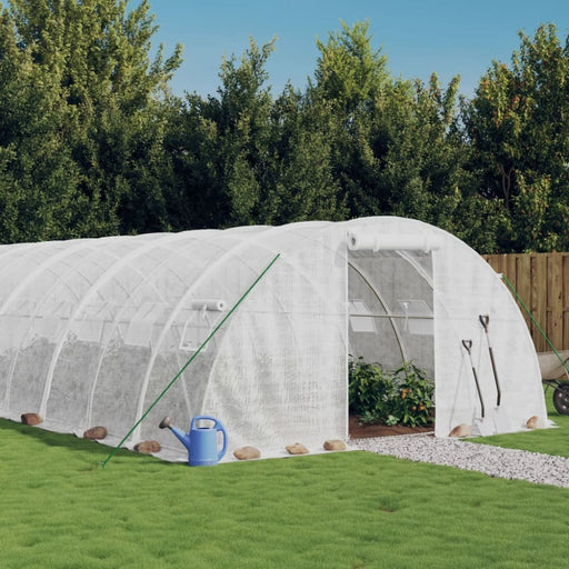 Greenhouse With Steel Frame White 40 M² 10x4x2 m Tonnbip