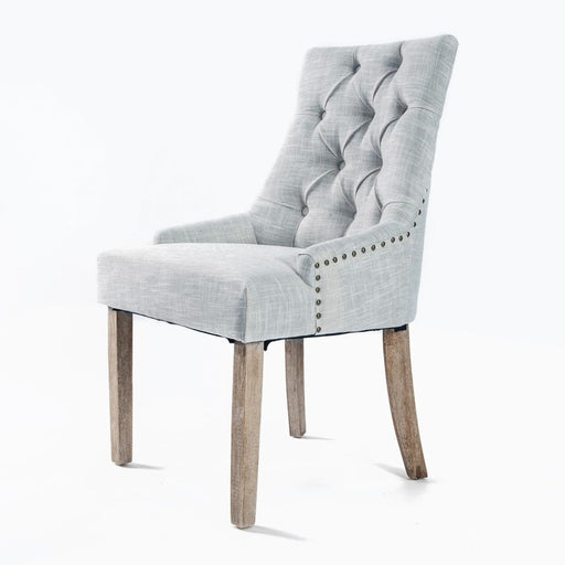 Grey French Provincial Dining Chair Amour Oak Leg