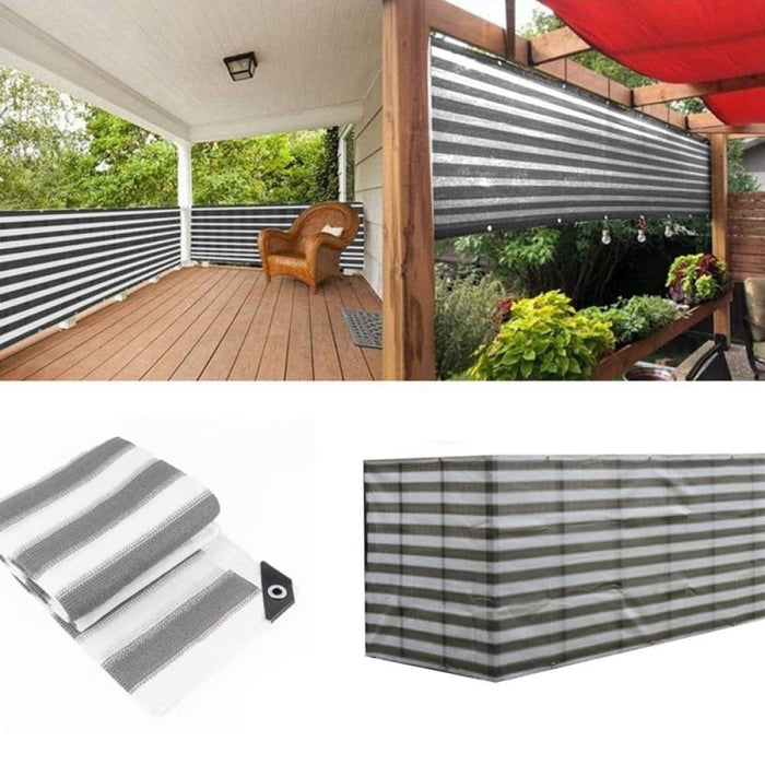 Grey White Stripe Fence Net Balcony Privacy Nets Stair Rail