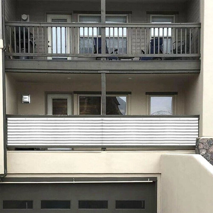 Grey White Stripe Fence Net Balcony Privacy Nets Stair Rail