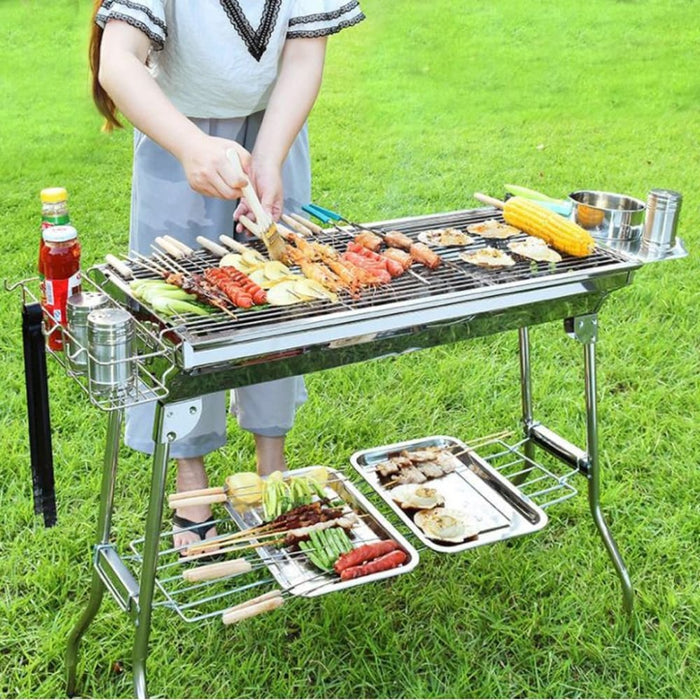 Bbq Grill Barbecue Set Charcoal Kabob Stove Portable