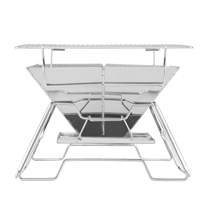 Grillz Camping Fire Pit Bbq 2-in-1 Grill Smoker Outdoor