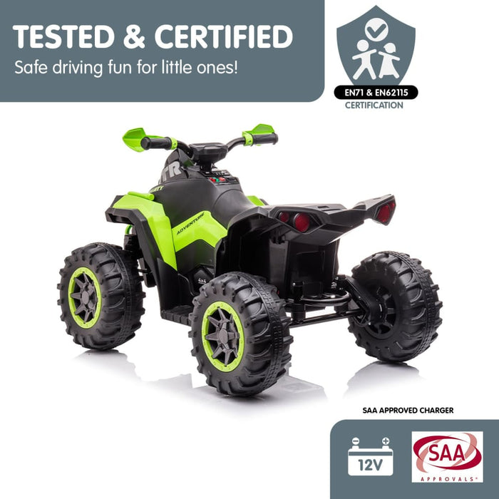 Gts99 Kids Electric Ride On Quad Bike Toy Atv 50w - Green