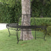 Half Round Tree Bench ø160 Cm Black Steel Tonnxa