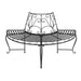 Half Round Tree Bench 2 Pcs ø160 Cm Black Steel Tbkpiol