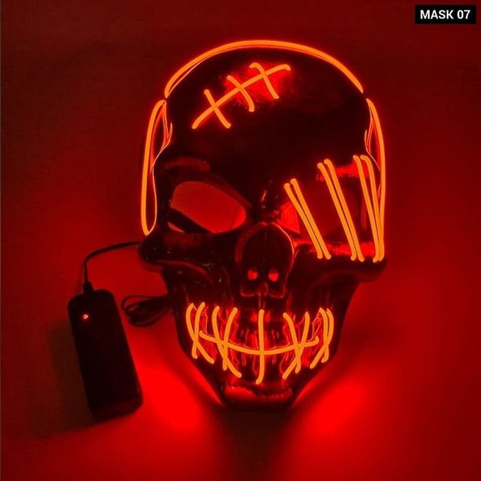 Halloween Horror Neon Party Mask Cosplay Ghost Skull Led