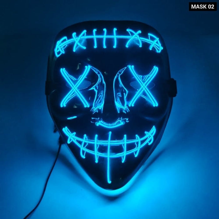 Halloween Horror Neon Party Mask Cosplay Ghost Skull Led