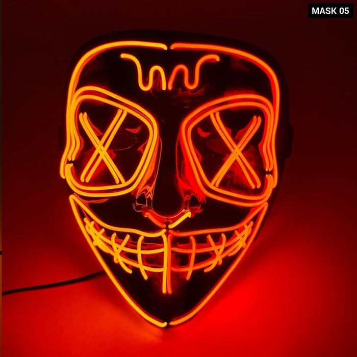 Halloween Horror Neon Party Mask Cosplay Ghost Skull Led