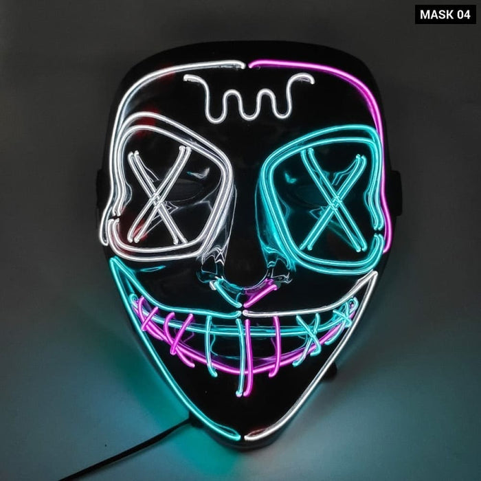 Halloween Horror Neon Party Mask Cosplay Ghost Skull Led