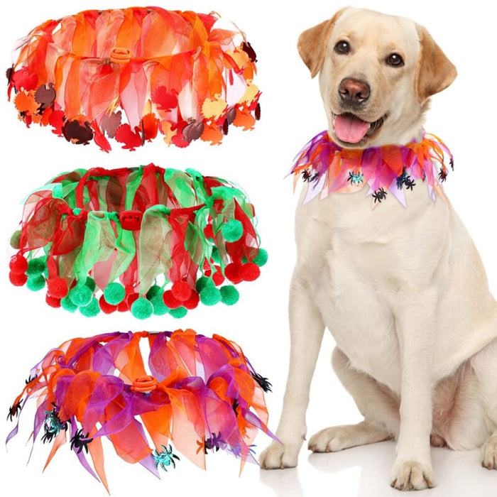 Halloween Spider Turkey Decorative Dogs Ruffle Collar