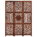 Hand Carved 3-panel Room Divider Brown 120x165 Cm Solid