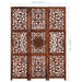 Hand Carved 3-panel Room Divider Brown 120x165 Cm Solid