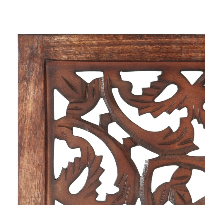 Hand Carved 3-panel Room Divider Brown 120x165 Cm Solid