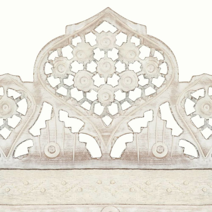 Hand Carved 3-panel Room Divider White 120x165 Cm Solid