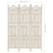 Hand Carved 3-panel Room Divider White 120x165 Cm Solid