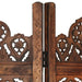 Hand Carved 4-panel Room Divider Brown 160x165 Cm Solid