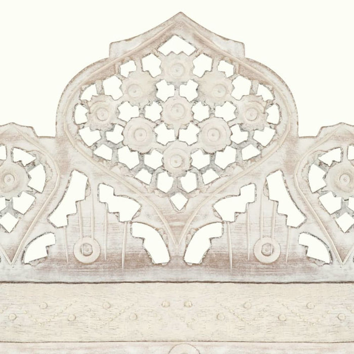 Hand Carved 4-panel Room Divider White 160x165 Cm Solid