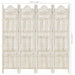 Hand Carved 4-panel Room Divider White 160x165 Cm Solid