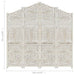 Hand Carved 4-panel Room Divider White 160x165 Cm Solid