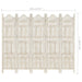 Hand Carved 5-panel Room Divider White 200x165 Cm Solid