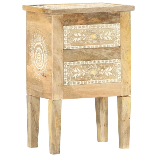Hand Painted Bedside Cabinet 40x30x60 Cm Solid Mango Wood