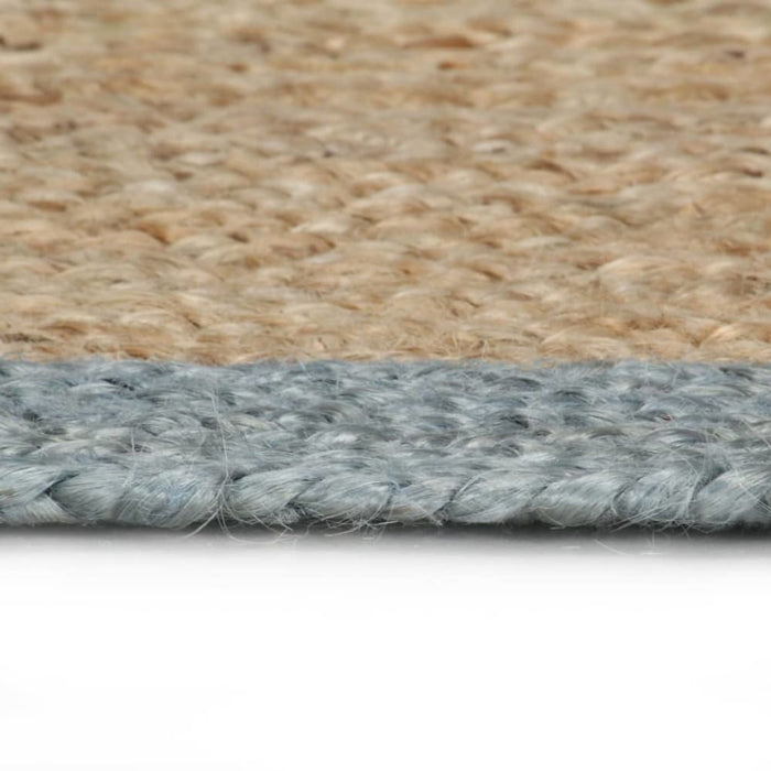 Handmade Rug Jute with Olive Green Border 150 Cm