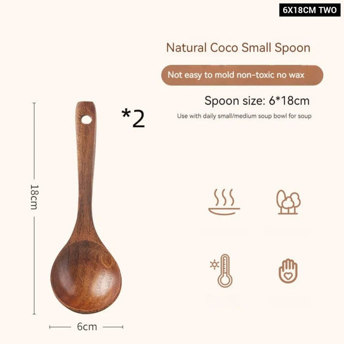 Handmade Natural Wood Soup Spoon For Cooking