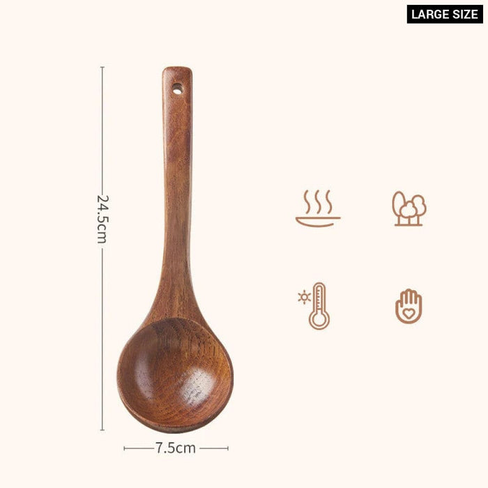 Handmade Natural Wood Utensils For Nonstick Cookware