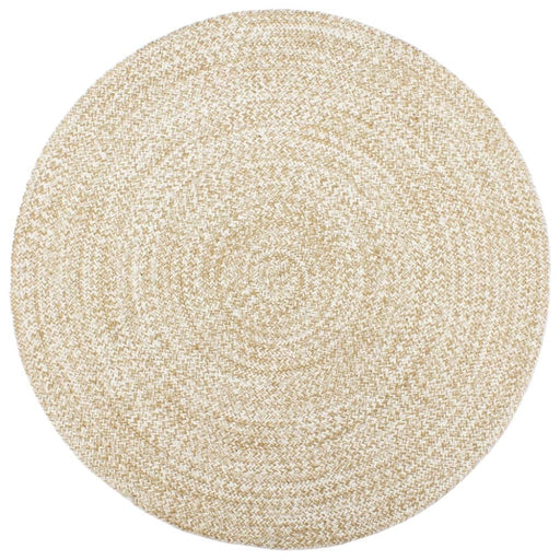 Handmade Rug Jute White And Brown 180 Cm Tatloi