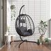 Hanging Egg Chair With Cushion Anthracite Poly Rattan&steel