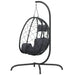 Hanging Egg Chair With Cushion Anthracite Poly Rattan&steel