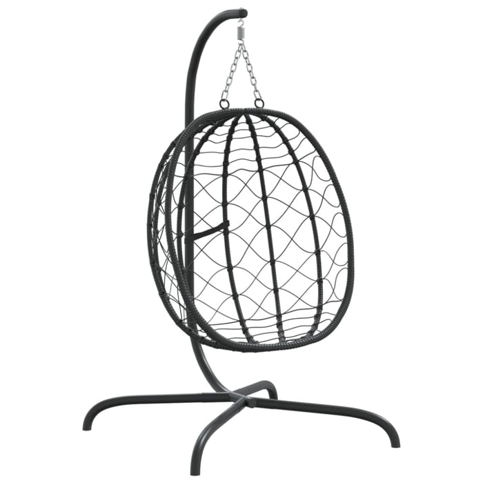 Hanging Egg Chair With Cushion Anthracite Poly Rattan&steel