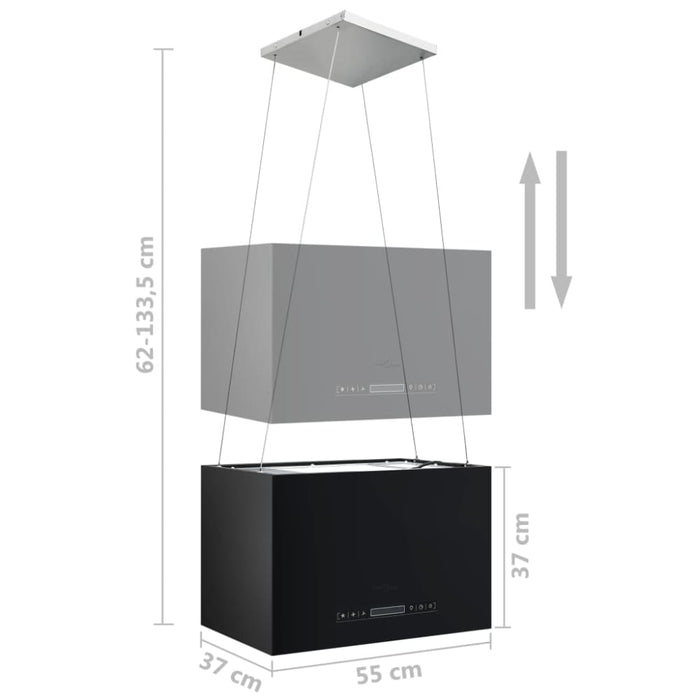 Hanging Island Range Hood Touch Sensor Lcd 55 Cm