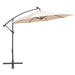 Hanging Parasol With Led Lighting 300 Cm Sand Metal Pole