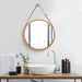 Hanging Round Wall Mirror 45 Cm - Solid Bamboo Frame