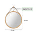 Hanging Round Wall Mirror 45 Cm - Solid Bamboo Frame