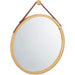 Hanging Round Wall Mirror 45 Cm - Solid Bamboo Frame