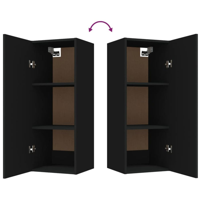 Hanging Wall Cabinet Black 34.5x34x90 Cm Engineered Wood