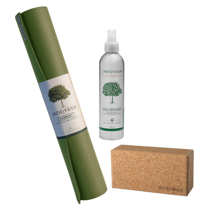 Harmony Mat Cork Block And Wash Kit Olive