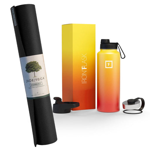 Harmony Yoga Mat And Iron Flask Bottle Bundle Fire