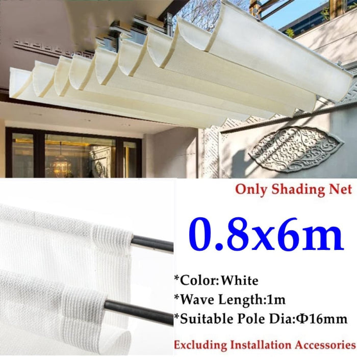 Hdpe Telescopic Wave Sun Shade Sail Garden Shelter Terrace