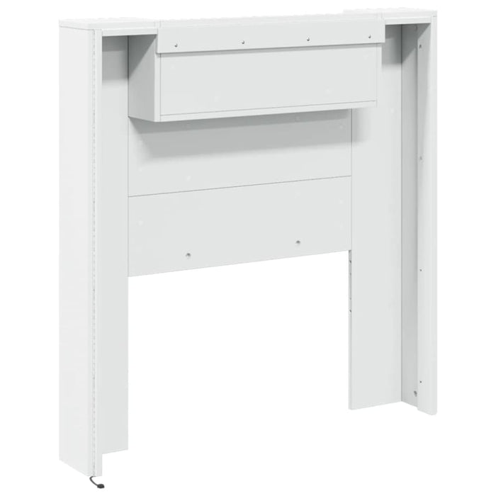 Headboard Cabinet With Led White 100x16.5x103.5 Cm Ntkxto