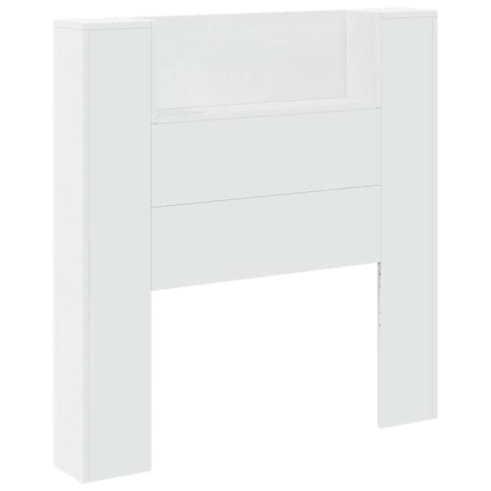 Headboard Cabinet With Led White 100x16.5x103.5 Cm Ntkxto