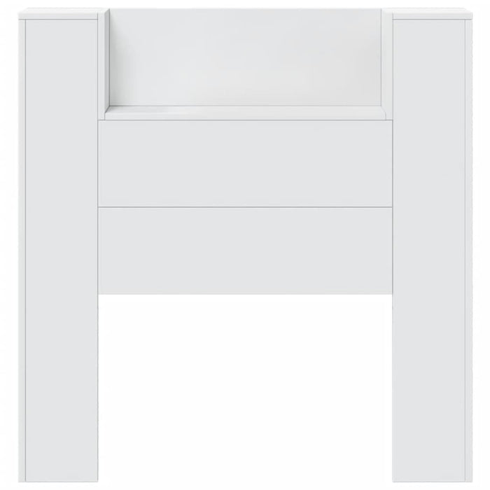 Headboard Cabinet With Led White 100x16.5x103.5 Cm Ntkxto