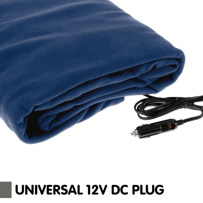 Heated Electric Car Blanket 150x110cm 12v - Navy Blue