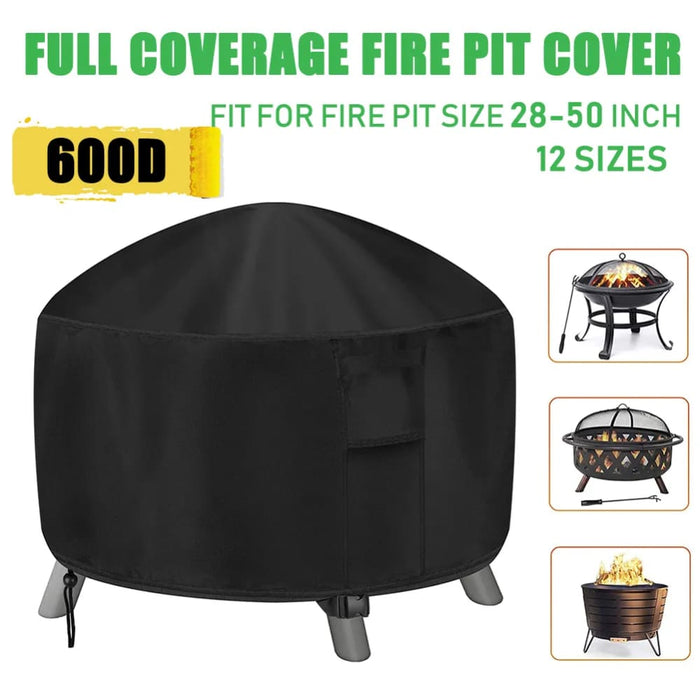 Heavy 600d Waterproof Patio Fire Pit Cover Bbq Grill