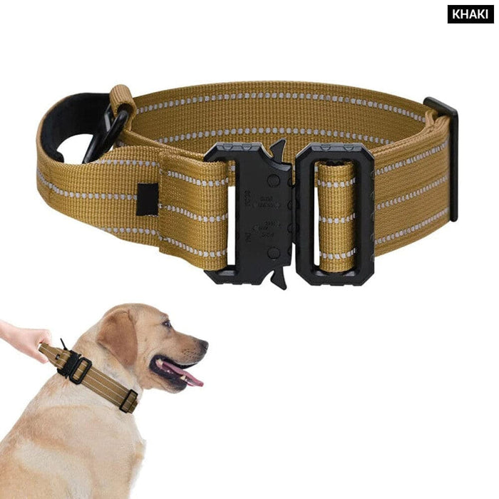 Heavy Duty Tactical Dog Collar Adjustable Military Control