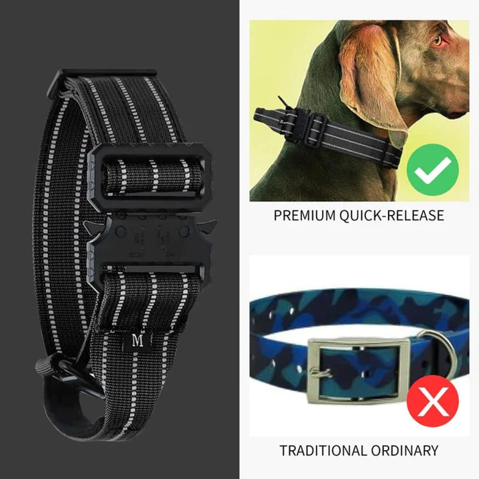 Heavy Duty Tactical Dog Collar Adjustable Military Control