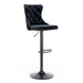 2x Height Adjustable Swivel Bar Stool Velvet Nailhead